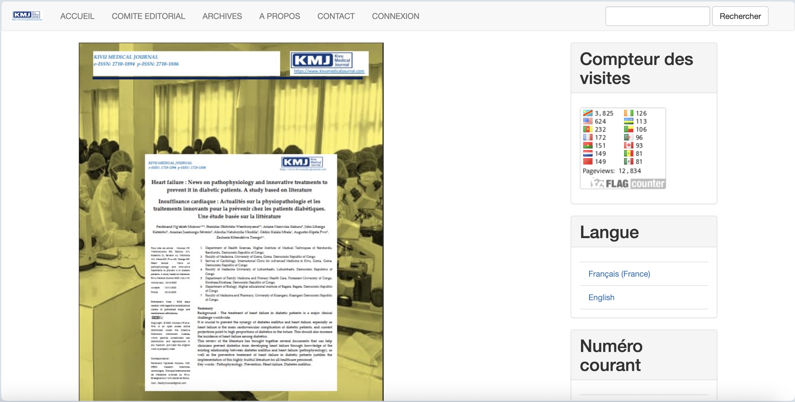 Aperçu du projet : Conception du site web de Kivu Medical Journal