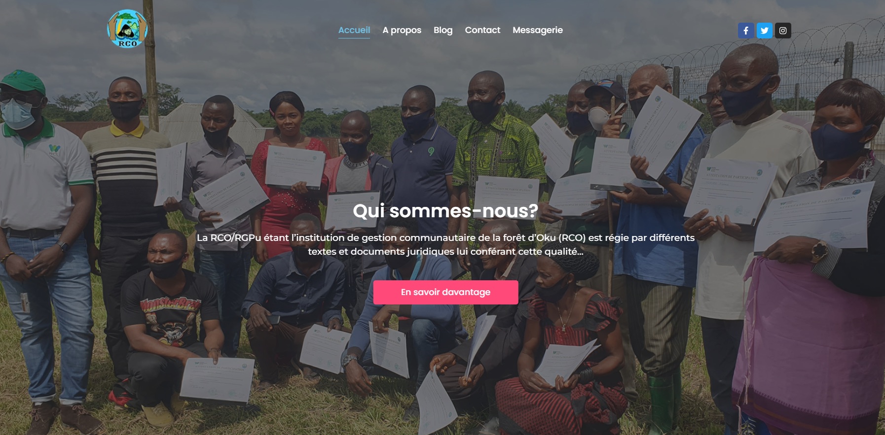 Aperçu du projet : Conception du site web du Réseau Communautaire pour la biodiversite d’Oku au Maniema