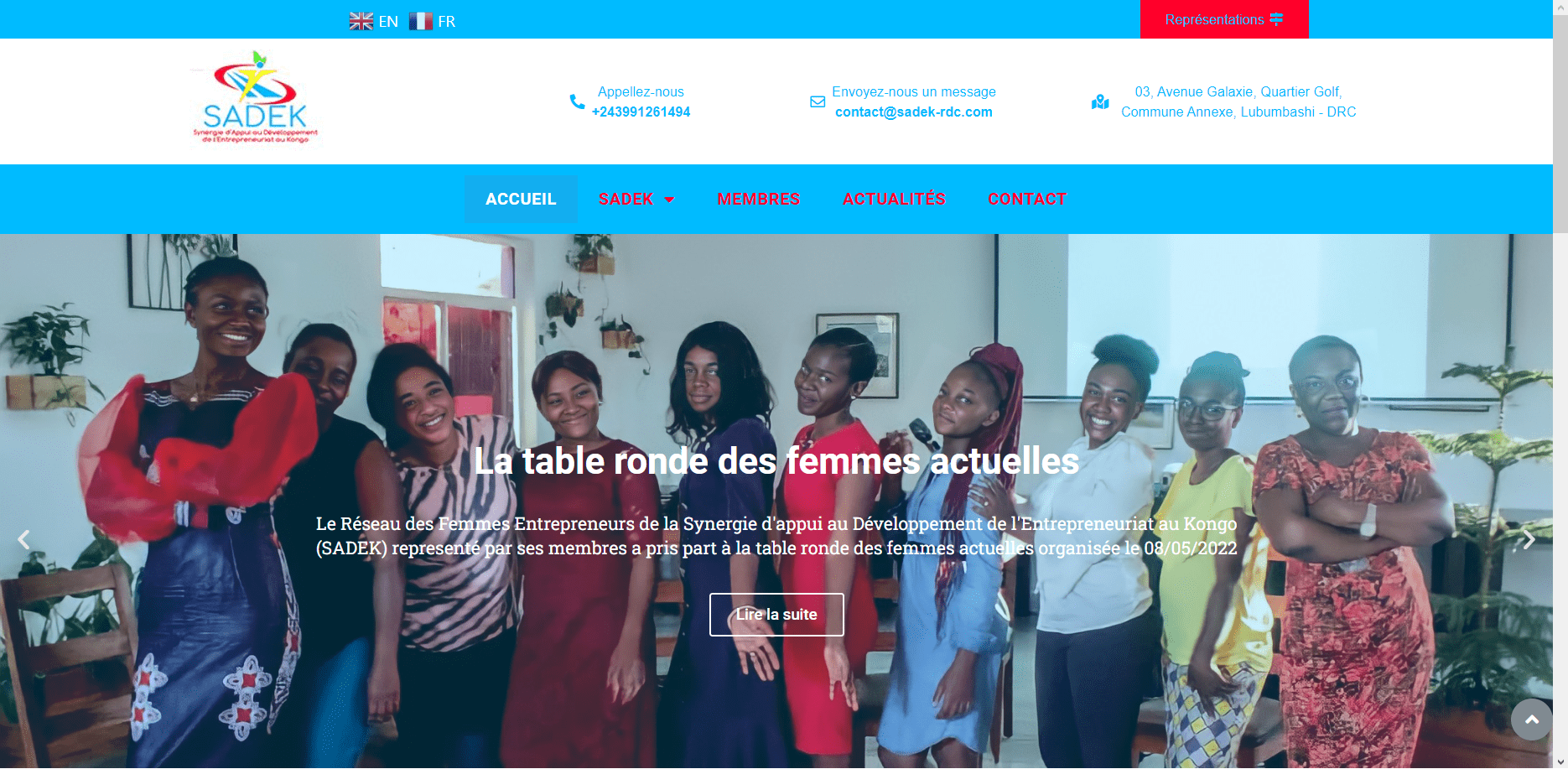 Aperçu du projet : Conception du site web de l’entreprise SADEK INTERNATIONAL