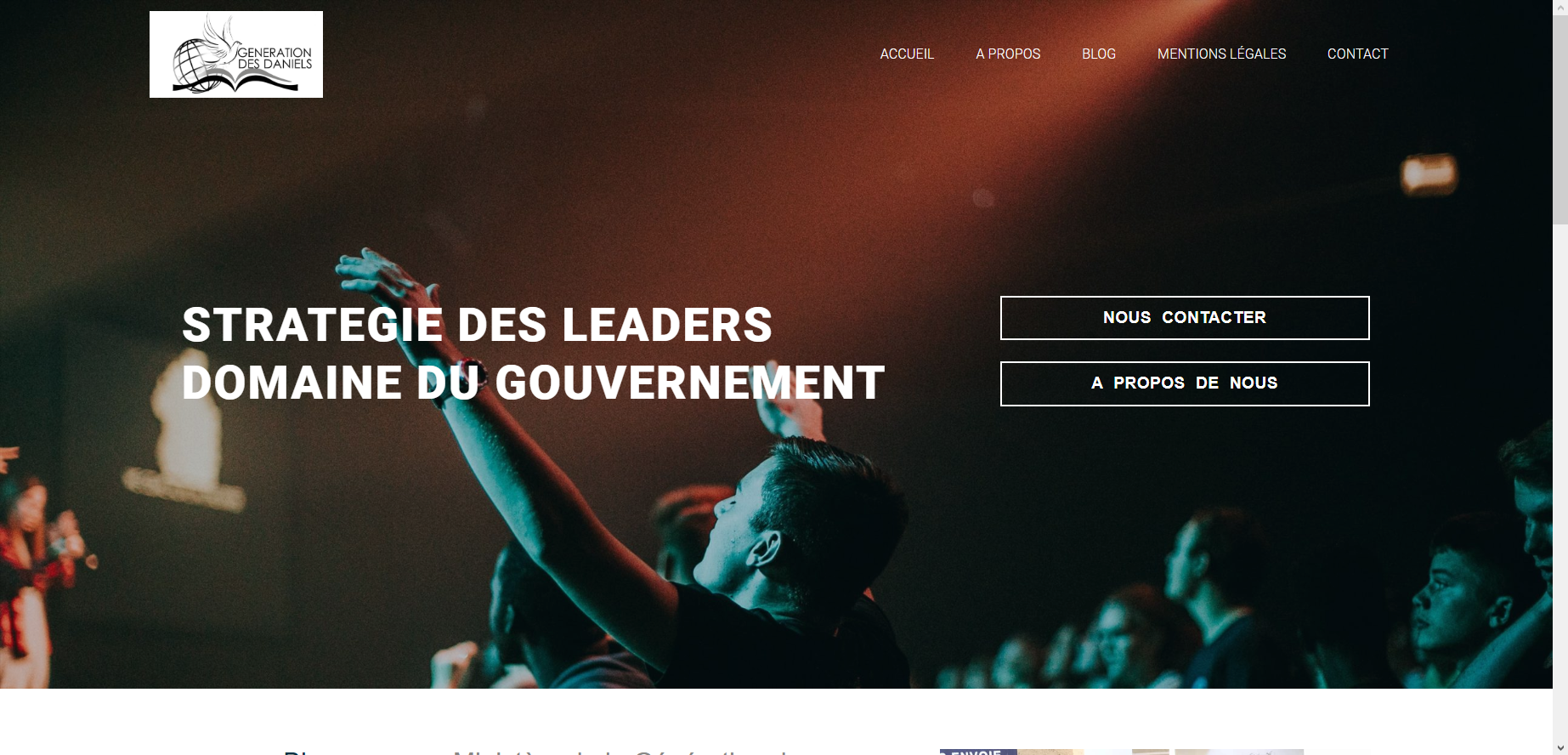 Aperçu du projet : Conception du site web du Ministère de la Génération des Daniels