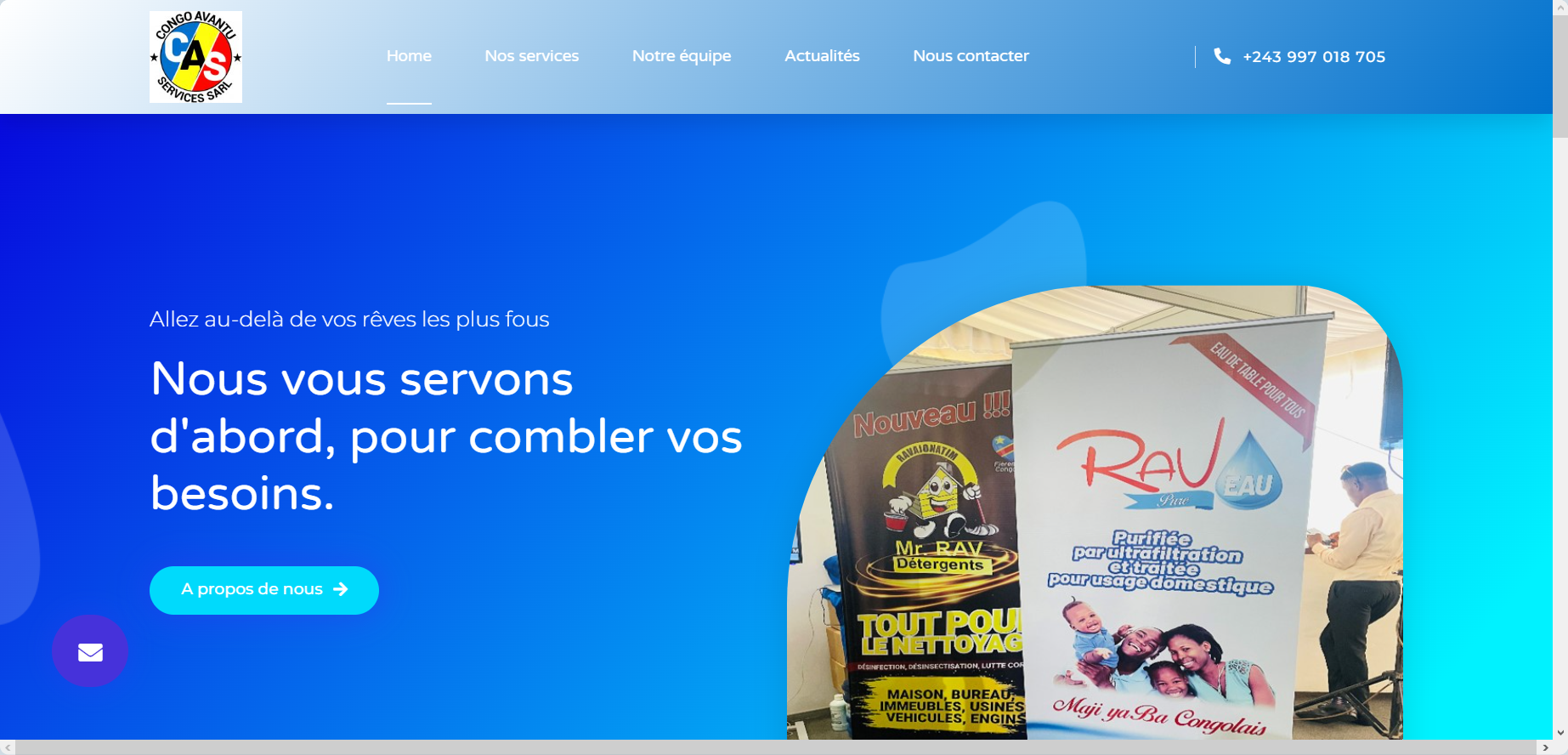 Aperçu du projet : Création du site web de Congo Avantu Sarl