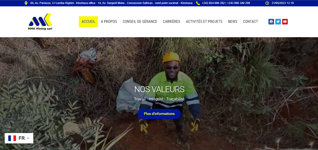 Aperçu du projet : Conception du site web de MMK MINING