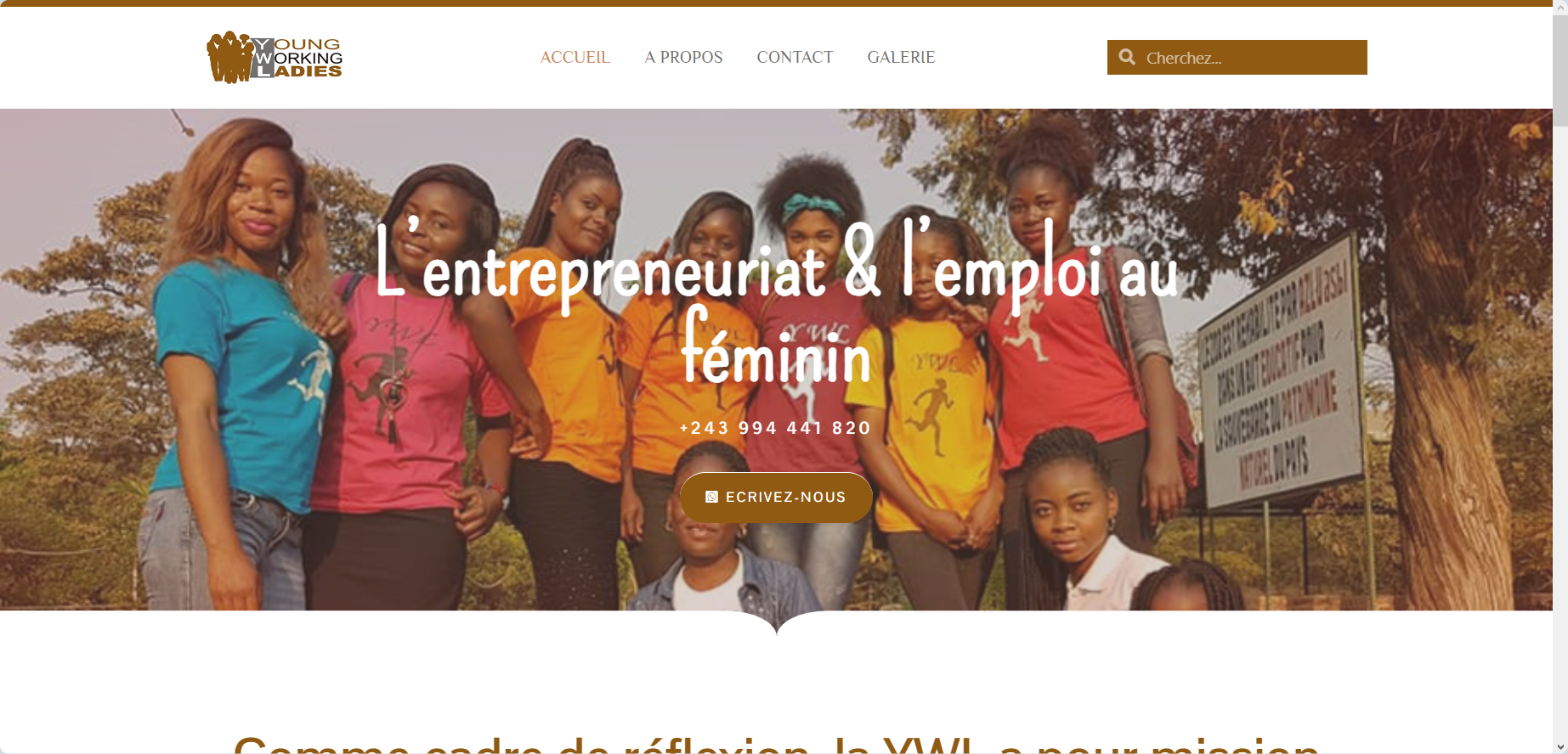Aperçu du projet : Création du site web de YW LADIES