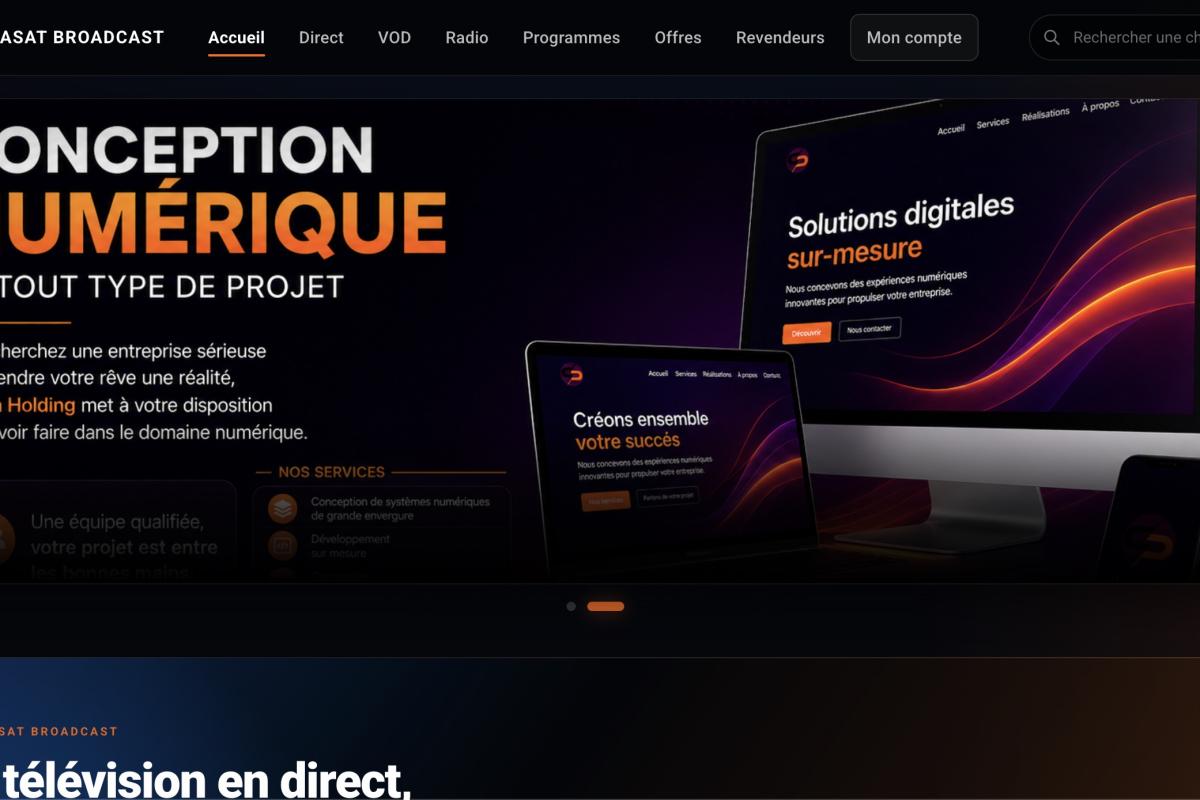 Aperçu du projet : Plateforme de visionnage de TV et radio en ligne de Innovasat OTT