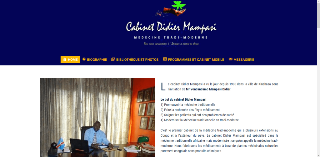 Le cabinet Didier Mampasi a vu le jour depuis 1986 dans la ville de Kinshasa sous l’initiation de Mr Vondandamo Mampasi Didier.