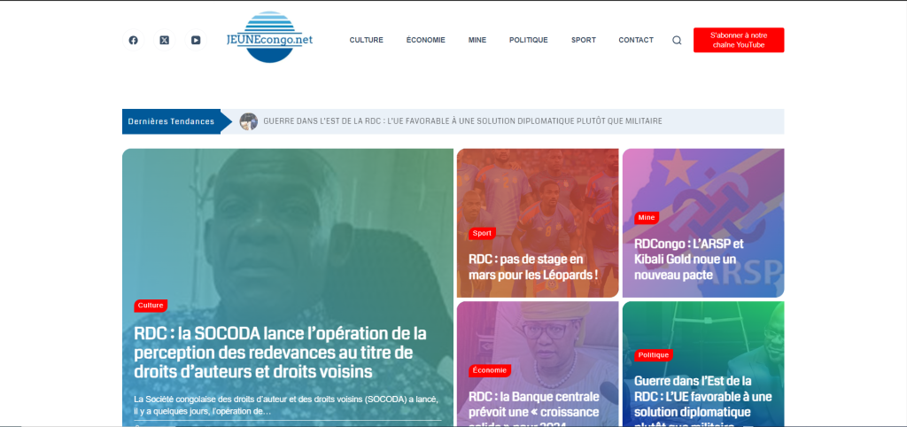 Jeune Congo Magazine est un site web d'actualité en ligne. Le travaille a consisté à étudier la faisabilité et à concevoir le site dans son ensemble selon les recommandations du client.